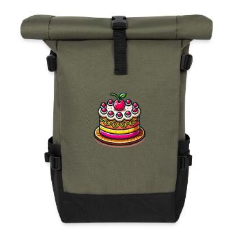 torte comic - Rolltop Rucksack - Olive/Schwarz - Vorne