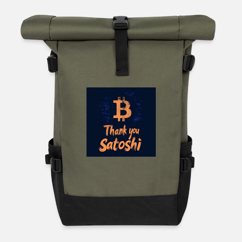 Bitcoin - Rolltop Rucksack - Olive/Schwarz