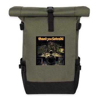 Thank you Satoshi! - Rolltop Rucksack - Olive/Schwarz - Vorne