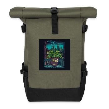 Canabis lover NYC - Rolltop Rucksack - Olive/Schwarz - Vorne