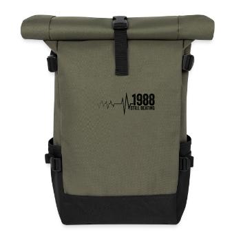 1988 Jubiläumsgeschenk 1988 Limitierte Auflage 1988 - Rolltop Rucksack - Olive/Schwarz - Vorne