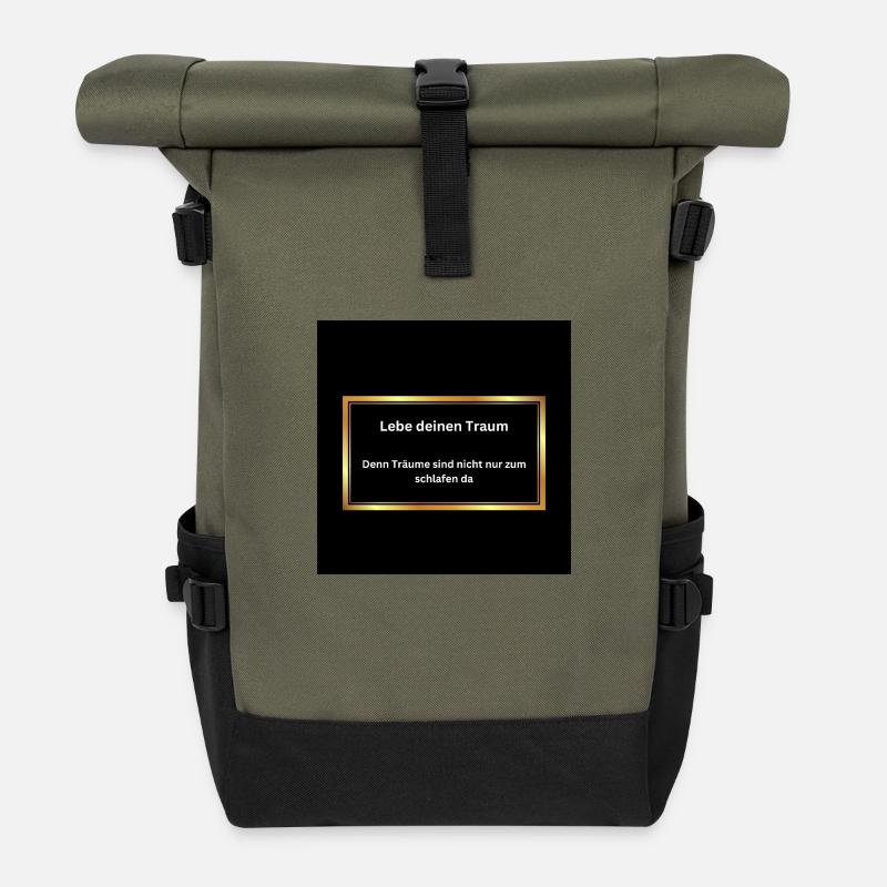 Traumleben - Rolltop Rucksack - Olive/Schwarz