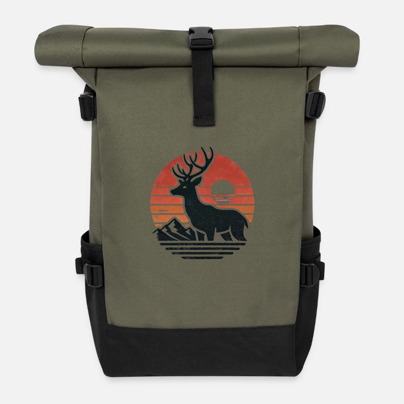 Hirsch - Rolltop Rucksack - Olive/Schwarz