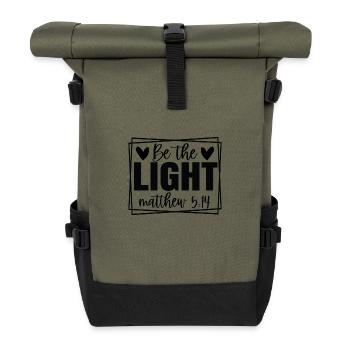 Be the Light - Roll Top Backpack - olive/black - Front