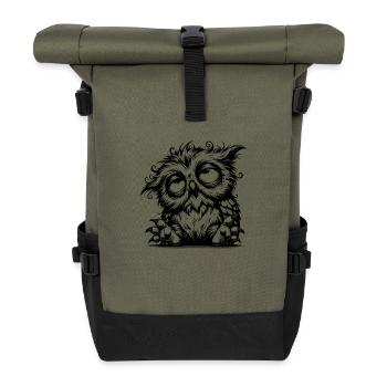 Eulen Augenringe? Meine natürlichen Accessoires - Rolltop Rucksack - Olive/Schwarz - Vorne