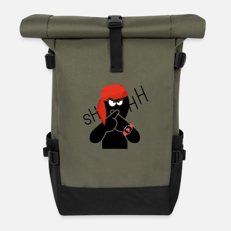 Sei still - Rolltop Rucksack - Olive/Schwarz