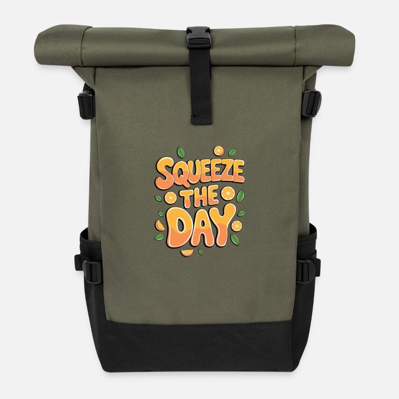 Squeeze The Day - Rolltop Rucksack - Olive/Schwarz