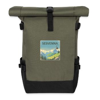 Sesvenna - Sac à dos roll top - olive/noir - Devant