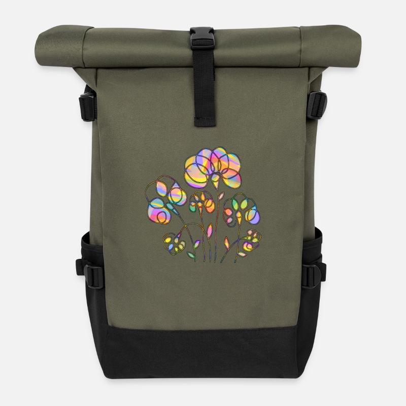 Fleur - Sac à dos roll top - olive/noir