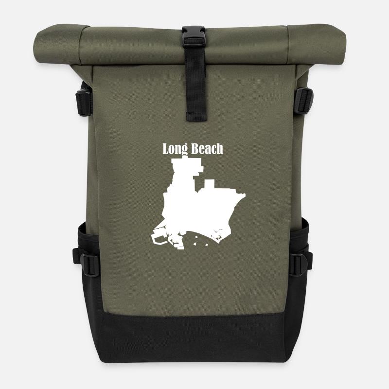 Langer Strand - Rolltop Rucksack - Olive/Schwarz