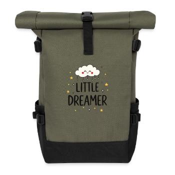 Little Dreamer Cloud Stars - Roll Top Backpack - olive/black - Front
