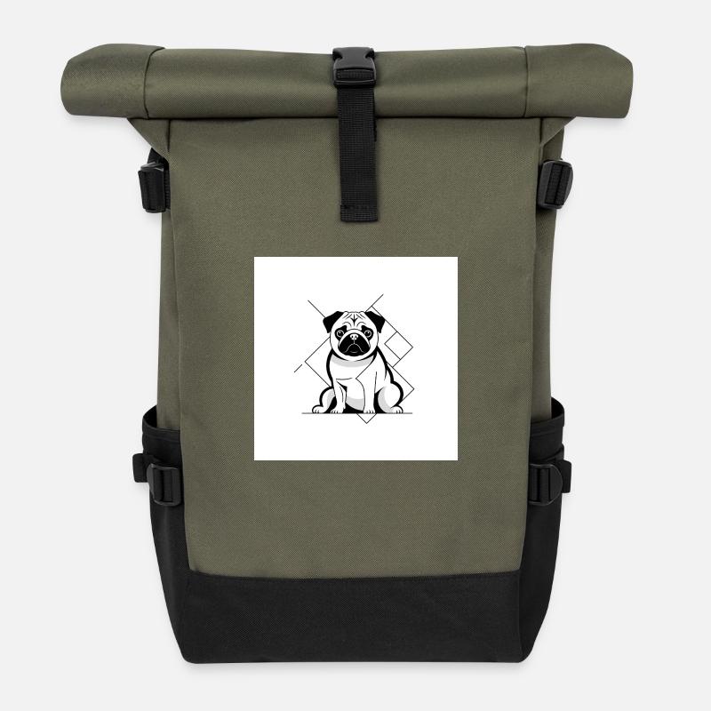 Mops Sitz - Rolltop Rucksack - Olive/Schwarz