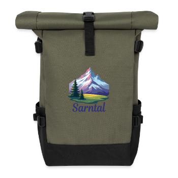 Sarntal - Roll Top Backpack - olive/black - Front