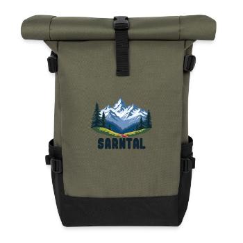 Sarntal - Roll Top Backpack - olive/black - Front
