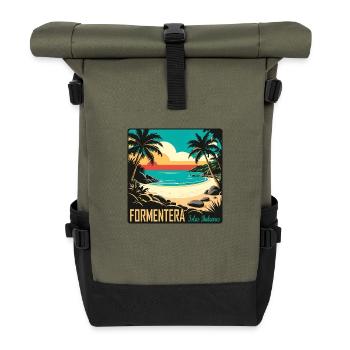 Formentera Balearen - Rolltop Rucksack - Olive/Schwarz - Vorne