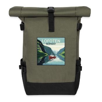 Pêche en haute mer Norvège Lofoten - Sac à dos roll top - olive/noir - Devant