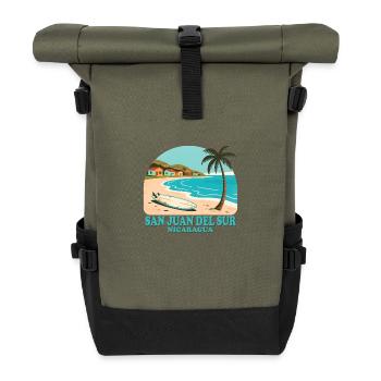 san juan del sur Nicaragua - Roll Top Backpack - olive/black - Front