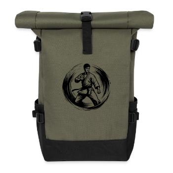 Masterful Karate Power and Control Technique - Roll Top Backpack - olive/black - Front