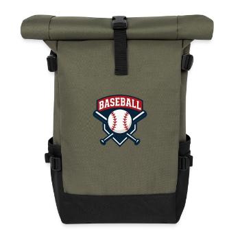 Logo de baseball - Sac à dos roll top - olive/noir - Devant
