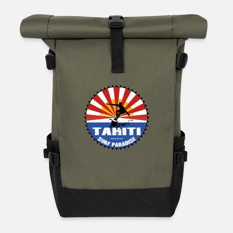 Surf tahiti - Rolltop Rucksack - Olive/Schwarz