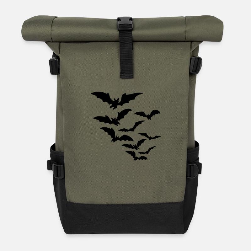 fledermaus - Roll Top Backpack - olive/black