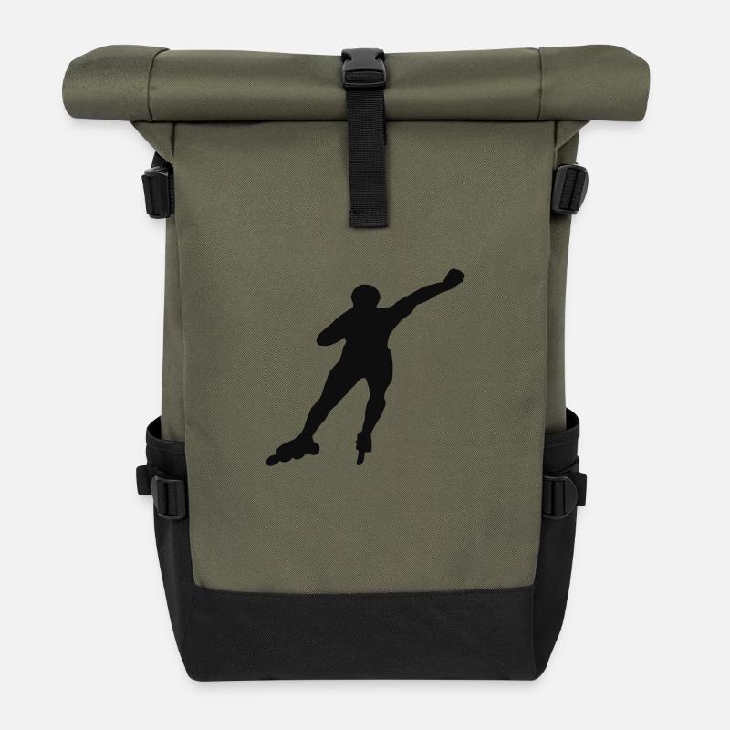 Logo Roller - Sac à dos roll top - olive/noir