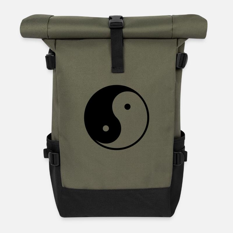 Ying und Yang - Rolltop Rucksack - Olive/Schwarz