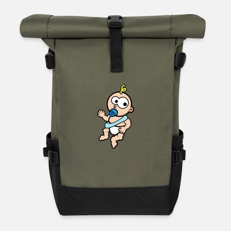 baby - Roll Top Backpack - olive/black