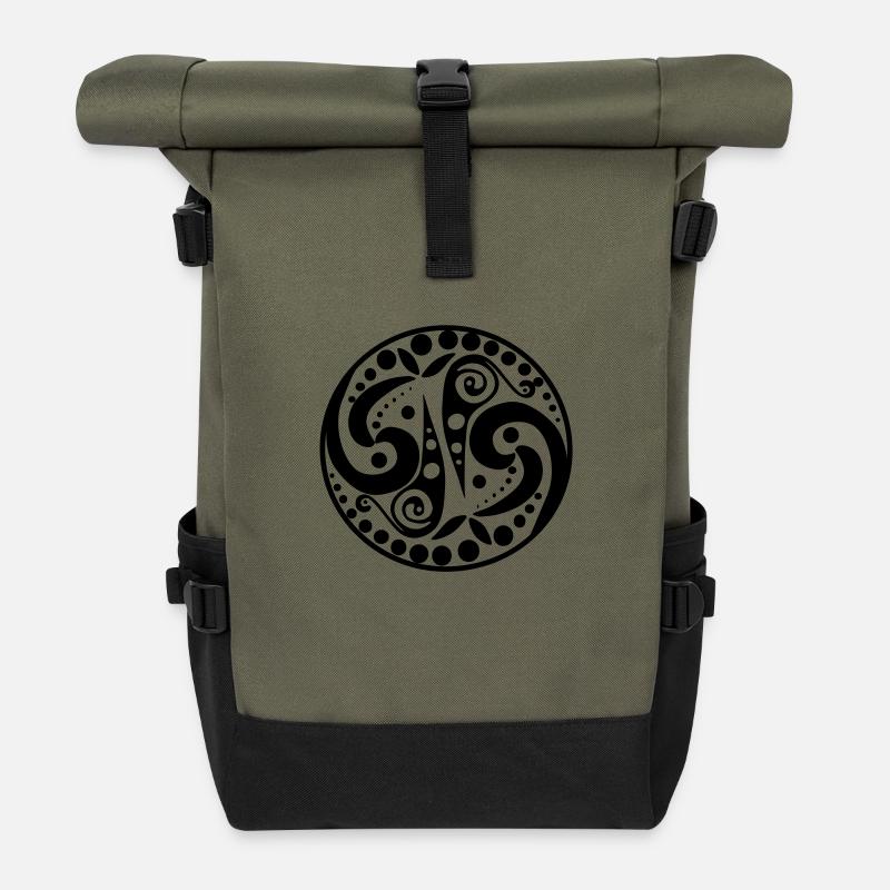 bretagne - Sac à dos roll top - olive/noir
