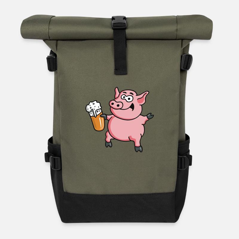 partysau_042013_c - Roll Top Backpack - olive/black