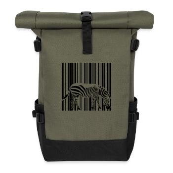 Barcode Zebra - Roll Top Backpack - olive/black - Front