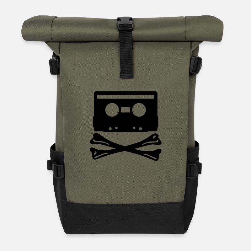cassette tape - Rolltop Rucksack - Olive/Schwarz