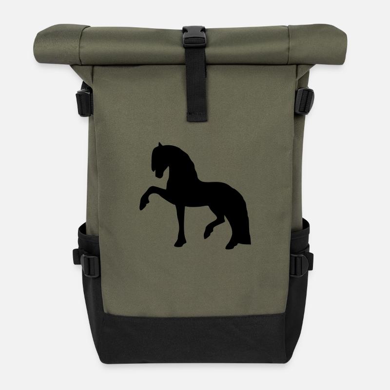 Spanish step - Roll Top Backpack - olive/black