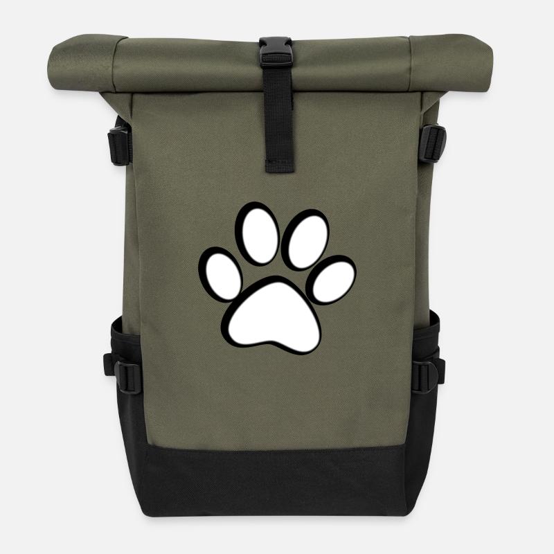 Patte de chat - Sac à dos roll top - olive/noir