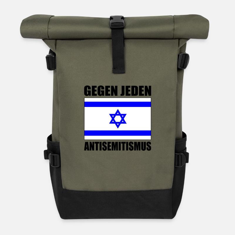 Gegen jeden antisemitismus - Rolltop Rucksack - Olive/Schwarz