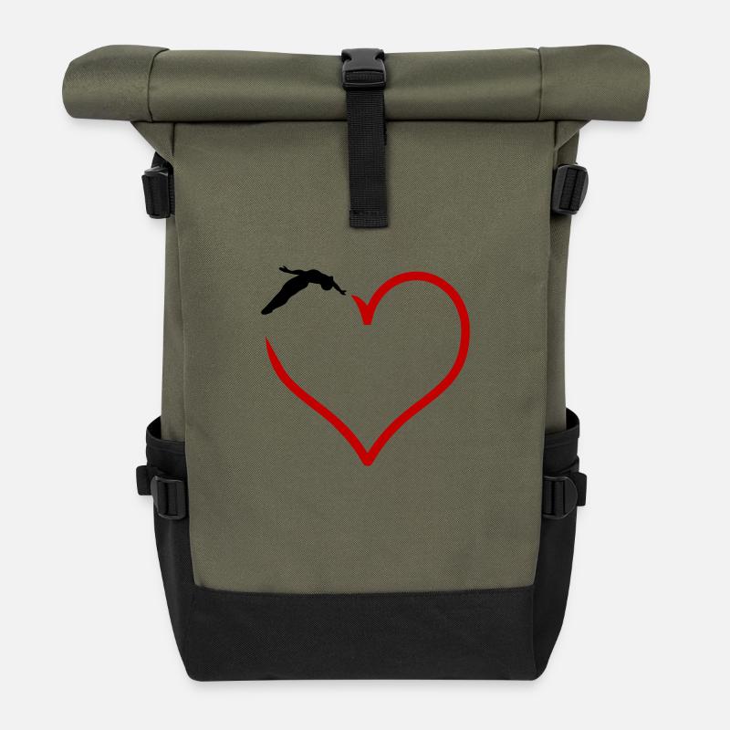 Kunstspringen - Rolltop Rucksack - Olive/Schwarz