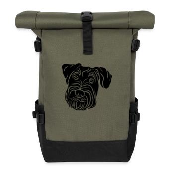 Mittelschnauzer - Rolltop Rucksack - Olive/Schwarz - Vorne