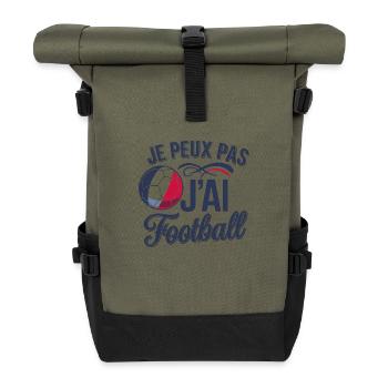 Je peux pas j'ai football - Sac à dos roll top - olive/noir - Devant