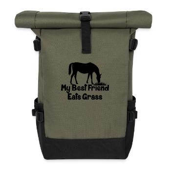 Sport équestre Dressage Saut d’obstacles - Sac à dos roll top - olive/noir - Devant