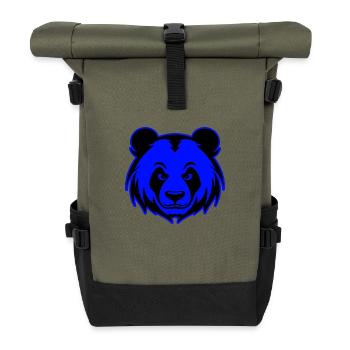 Panda Animal Portrait - Roll Top Backpack - olive/black - Front