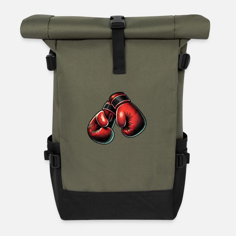 gants de boxe boxe - Sac à dos roll top - olive/noir