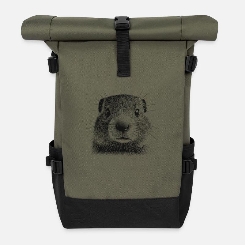 Murmeltier - Rolltop Rucksack - Olive/Schwarz