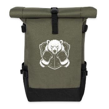 Polar Bear Polar Bear Boxer Fighter - Roll Top Backpack - olive/black - Front