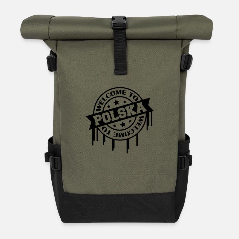 welcome to polska - Rolltop Rucksack - Olive/Schwarz