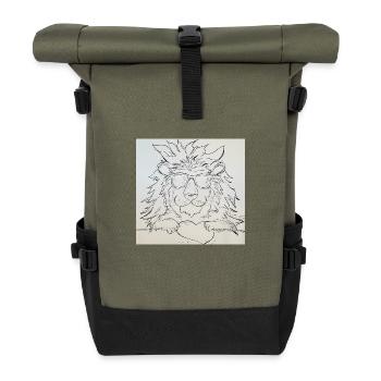 Lion : Amour avec le cœur - Sac à dos roll top - olive/noir - Devant