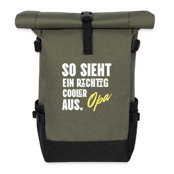 Grand-père amour grand-père cadeaux pour l’anniversaire - Sac à dos roll top - olive/noir - Devant