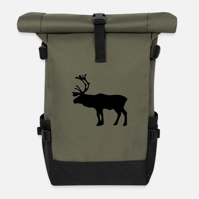 Reindeer - Roll Top Backpack - olive/black