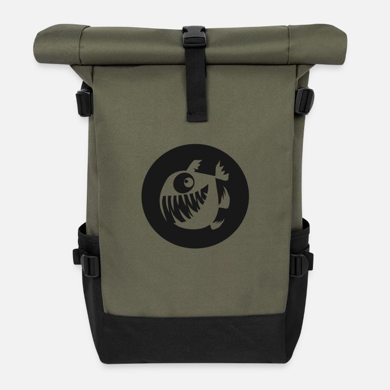 Merry Perry Bubble - Roll Top Backpack - olive/black