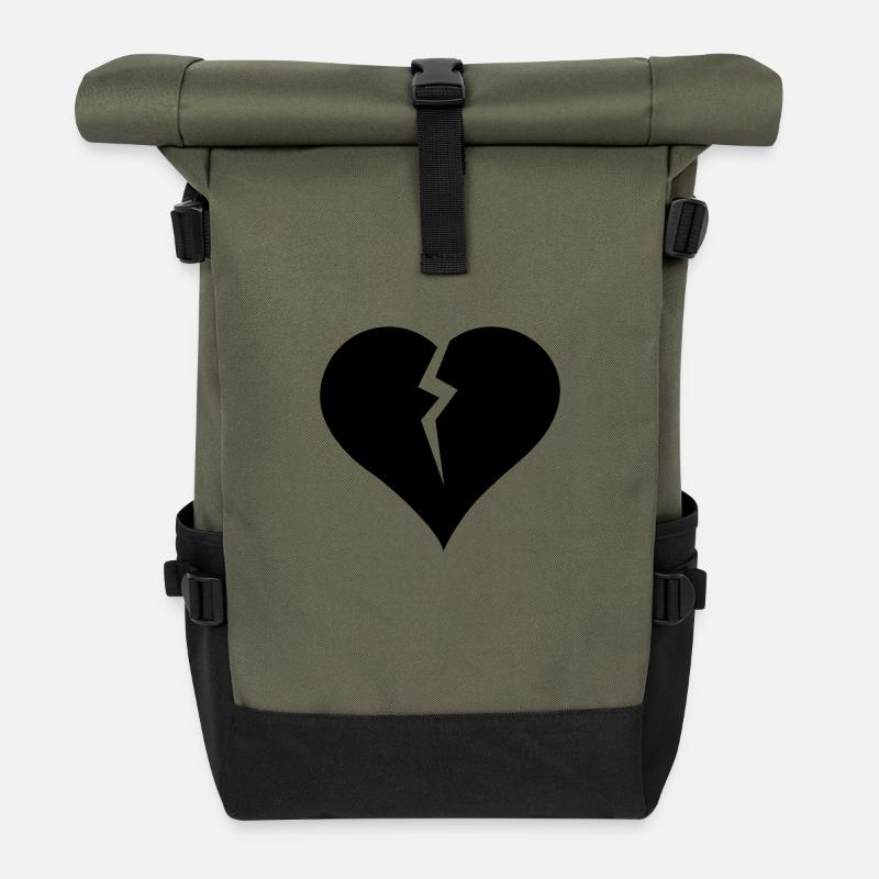 heart - Sac à dos roll top - olive/noir