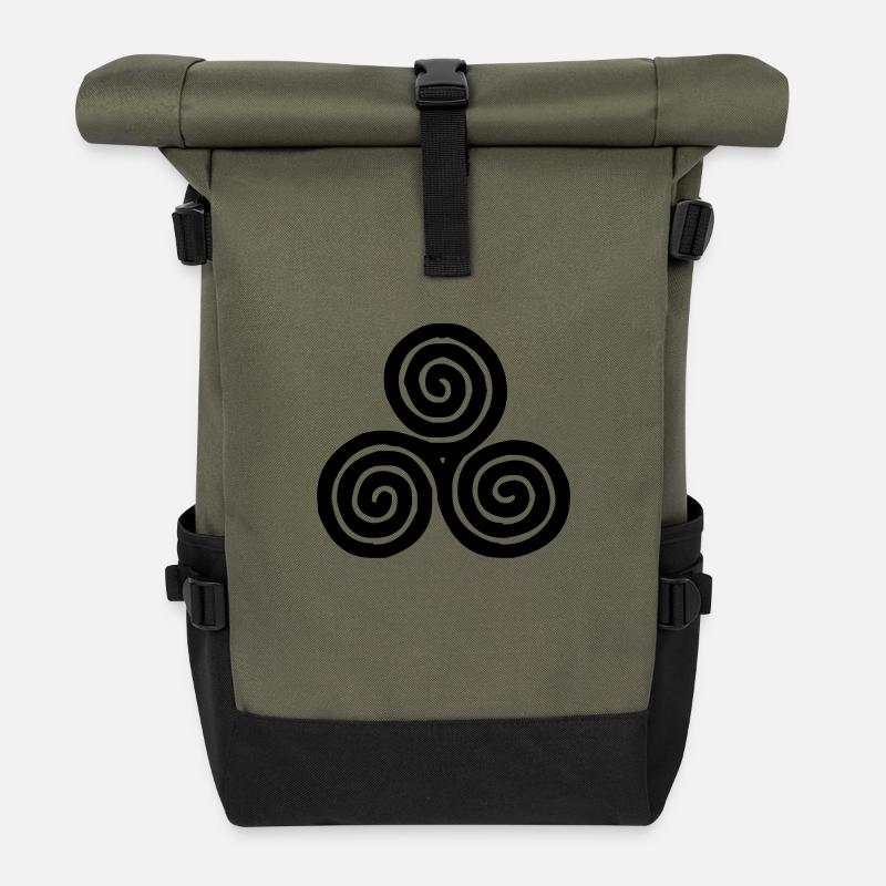 keltisch - Rolltop Rucksack - Olive/Schwarz
